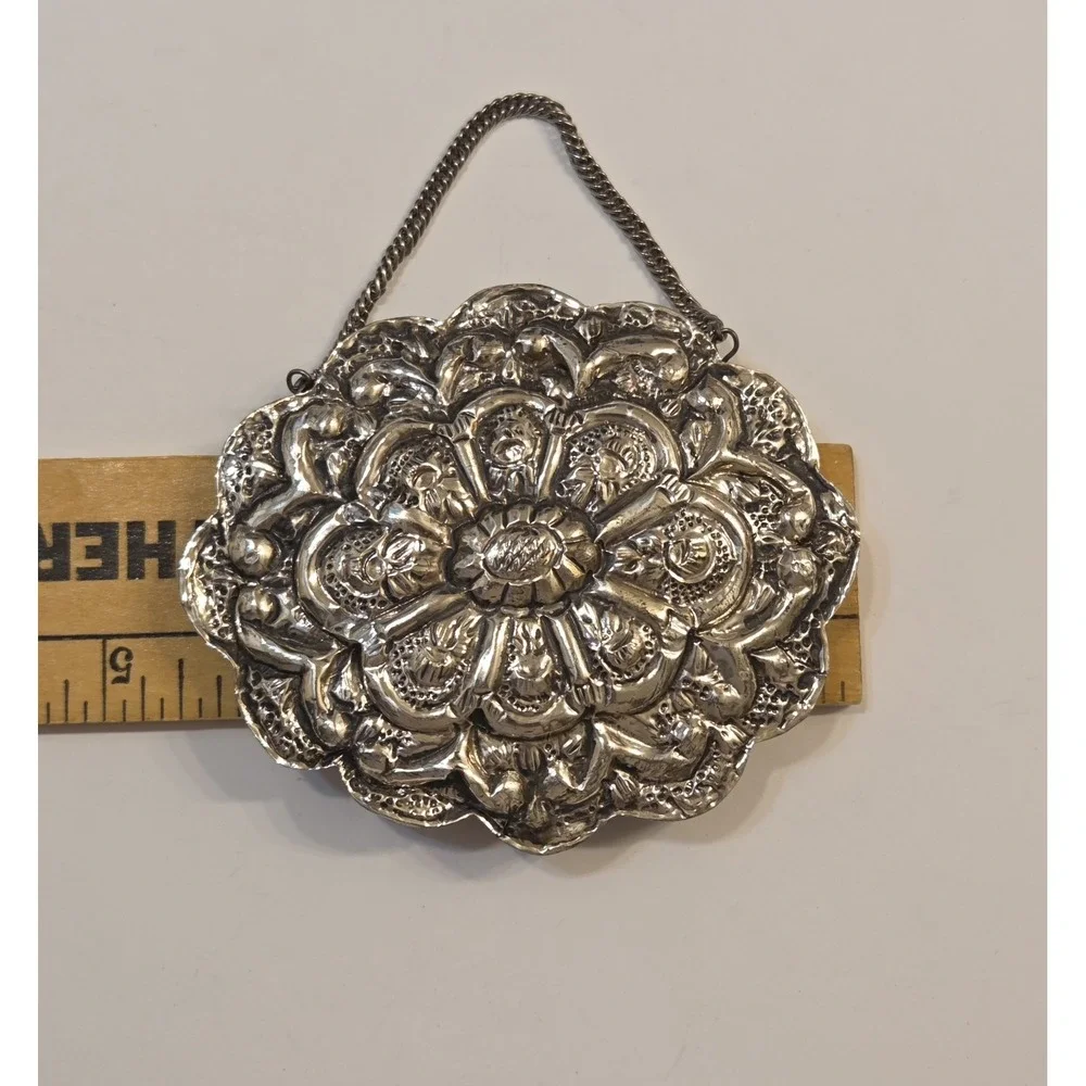 Beautiful Antique Persian Courting Mirror made from 900 Coin Silver - Some Dents